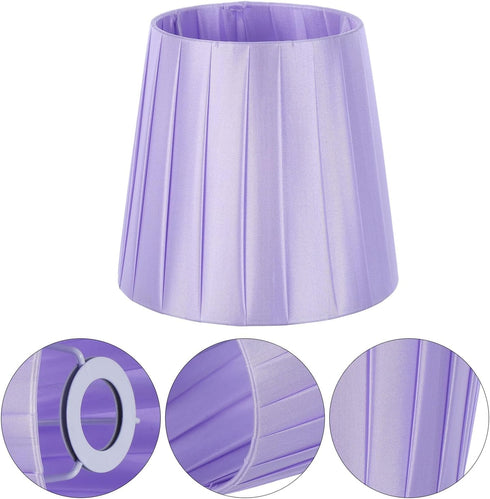 Cozy NUOBESTY Small Cloth Lampshade Light Cover for Table Floor Lamps Iron Frame with Purple Fabric Soft Decor