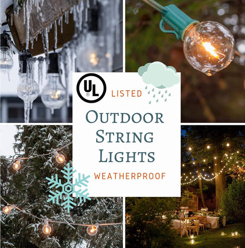 (10 G40 1.6" Bulbs Hometown Evolution, Inc. White Pearl Outdoor Patio Globe String Lights Foot, White Pearl - Black