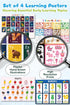 Bath Sensei 1-3 Set 4 Waterproof Learning Posters for Todders Made in Japan Montessori Educational Bath Poster of ABC