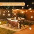 50ft 25 Bulbs Voltage(24V) Dimmable IP65 G40 SANBEN Outdoor String Lights with Remote, Low Patio Lights, & Timer