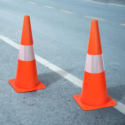 18 Inch 4 Pack Traffic Safety Cones with Reflective Collars,Orange Hazard Caution Cone Road Street Parking Cone