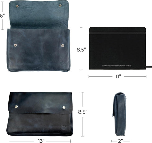 Hide & Drink Vintage Folder Document Holder, A5 Binder, Full Grain Leather Portfolio