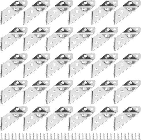 dosamll 20PCS Metal Corner Brackets with Mounting Screws, Furniture Angle Connectors for Cabinet,