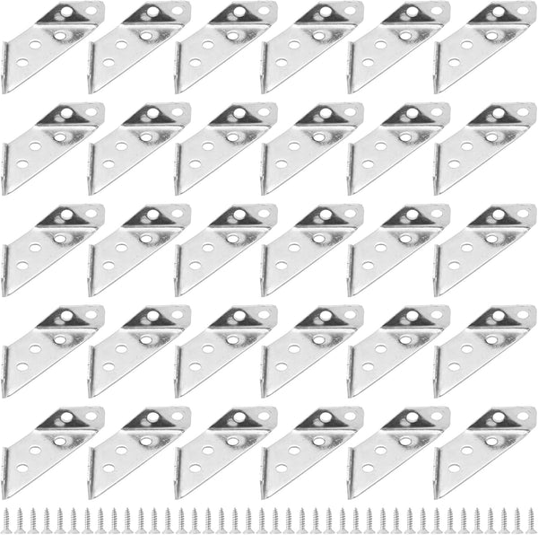 dosamll 20PCS Metal Corner Brackets with Mounting Screws, Furniture Angle Connectors for Cabinet,