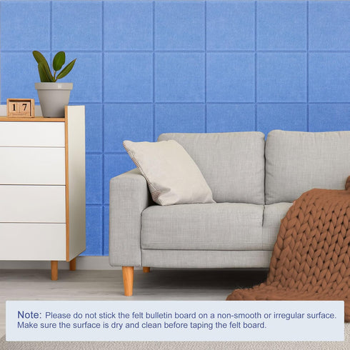 PATIKIL Felt Bulletin Board, 12"x12" 6 Packs Self Adhesive Textured Tiles for Sound Proofing Wall Panels