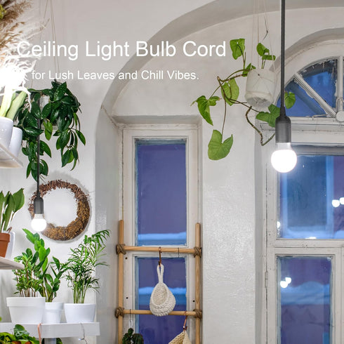 Bulb 10Ft E26/E27 4 Pack Hanging Light Socket with Cord - Plug in Light Socket Extension Lantern Cable with On/Off