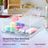 Clear Desk Accessories for Office, Modern Organizer with Removable Divider for Acrylic Paper Clips & Key Holder