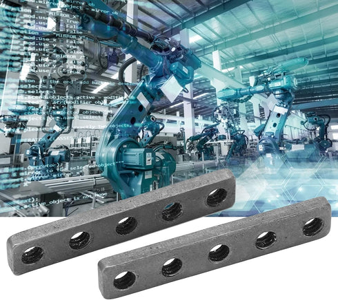 Threaded Plate, Mending Plates 2Pcs in 1 Bag 5 Holes High Accuracy Rustproof M4 Thread for Robotics Field