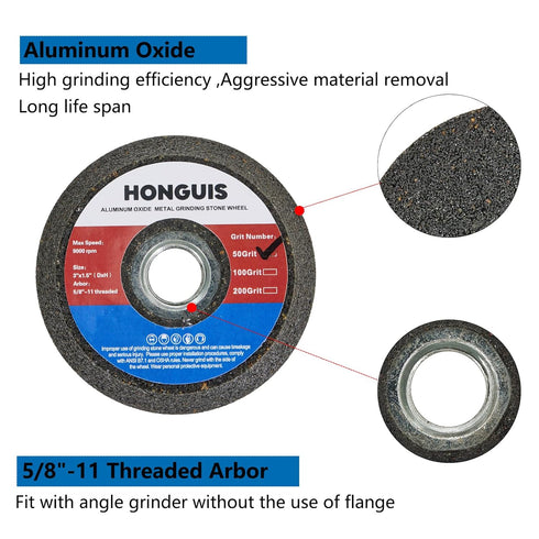3 Inch Grinding Stone Wheel for Metal, 50 Grit Aluminum Oxide Flaring Grinding Cup Wheel for Rust Removing