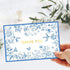 50 Pack Whaline Blue Floral Gold Foil Thank You Cards Boxed Greeting Cards with Envelopes Stickers Vintage Flower Bird
