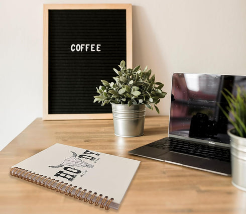 Howdy Western Journal, Preppy Notebook, Wild West Cow Skull Spiral Notebook, Western School Office Supplies 5.5x8.3