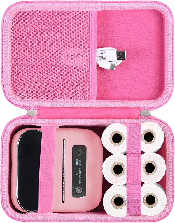 khanka Hard Case for Phomemo m221/M220/M110/m110s Label Maker, Portable Storage Bag for Printer Labels, USB Cable,