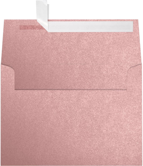 LUXPaper A7 Invitation Envelopes Peel & Press, 5 1/4" x 7 1/4" Misty Rose Metallic - Sirio Pearl, 50 Qty
