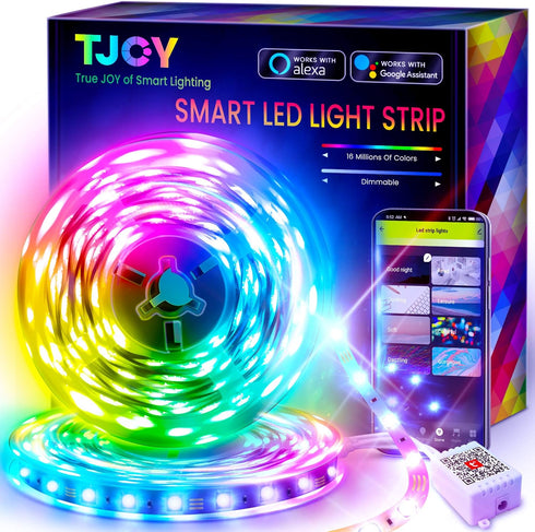 TJOY 50ft Smart Led Strip Lights for Bedroom, Alexa Led Light Strip,5050