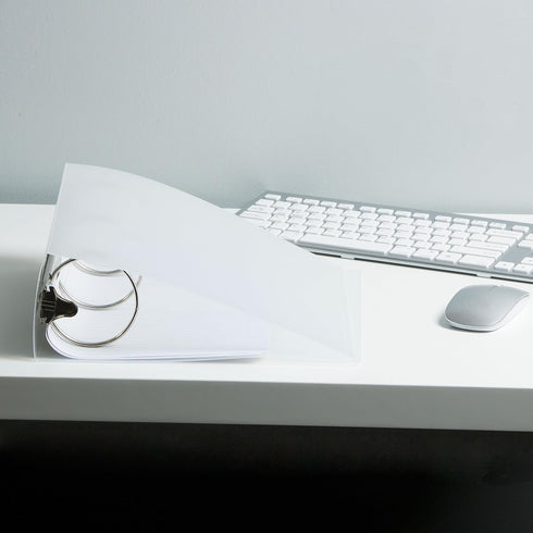 JAM PAPER Plastic 3 Inch Binder, Clear 3 Ring Binder, Sold Individually