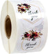 Fall Floral Frames Thank You Stickers, 500 Boho Thank You Stickers, 4 Alternating Designs, 1.5" Autumn Wedding Envelope