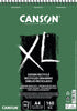 Canson XL Recycled Drawing Paper, 160gsm A4, Spiral Pad Short Side, 50 White Sheets, Ideal for Professional Artists