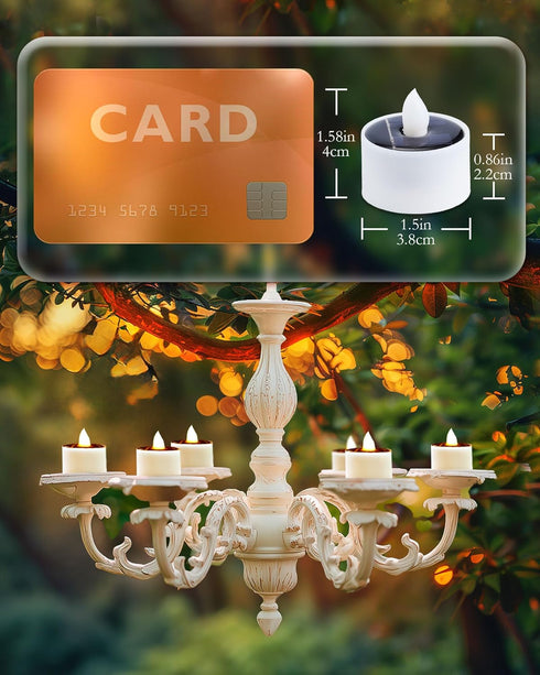 12Pcs Homemory Solar Tea Lights Outdoor Waterproof, Rechargeable Dusk to Dawn Lighting, Flameless Flickering LED Votive