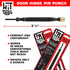Door Hinge Pin Removal Tool Spring Driven Remover with Soft Face Brass Hammer Punch Set.