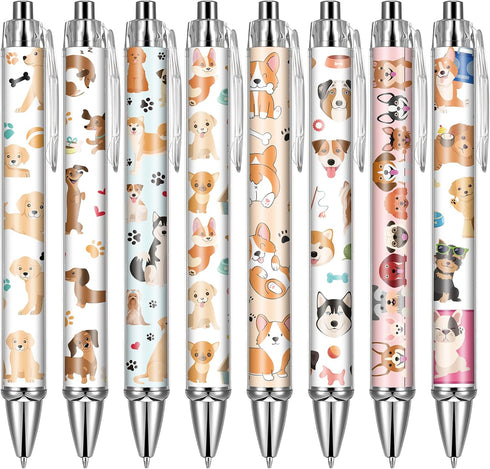 Dog Ballpoint Pens Gifts - School Office Retractable Supplies 24 Pcs Cute Gifts Bulk Black Ink Smooth Fine Point Writing Pen Colorful Graduation Birthday Gift for Women Men Teacher Students by VorkiVecKi