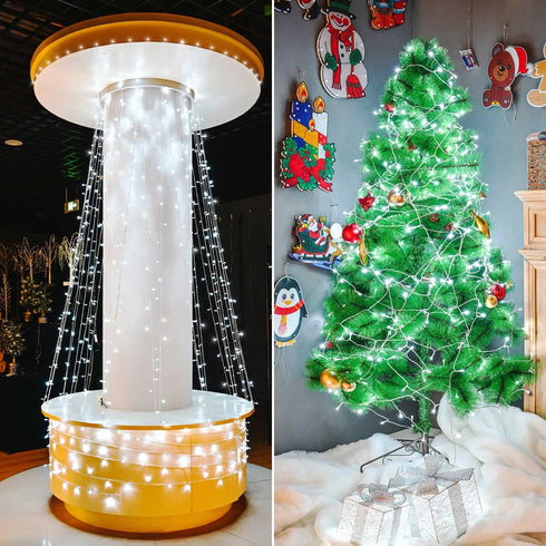 800LED 330FT 8 Outdoor Christmas String Lights, White Fairy Lights, Mode Plug in Waterproof Indoor Outdoor Decor Lights