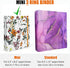 Mini 3 Ring Binder, 1 Inch, 5.5 x 8.5, Cute Flower Cover with Elastic Cord, School Binder, Recipe Binder