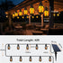Xavbrysw 42Ft 15 Bulbs,Waterproof Solar String Lights Outdoor, Patio Lights with Flickering Flame Light Warm White