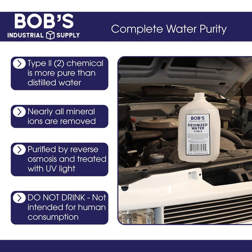 BISupply Deionized Water Gallon Type 2 Jug, 1 Gal Type II Demineralized Sterile Distilled Water