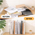 Vertical File Holder, Clear PET Desk Organizer for Magazines, Binders, Notebooks, Multi-purpose Document Storage