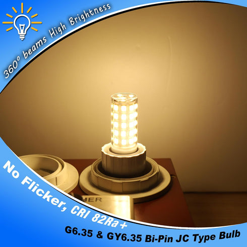 GY6.35 Bulb 12-24V 4W 35W-40W Bulb 2700K GY6.35/G6.35 Non-Dimmable, 5 Pack Heifymi Light AC/DC Equivalent Halogen Warm