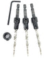 Countersink Drill Bit Set for Wood with Tapered Drill Bit, 3 Pc #10 (3/16")