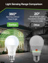 Dusk to Dawn Sensor LED Outdoor Light Bulb, Daylight White 5000K, A19 13W(100 Watt Equivalent) Bright Porch Lighting, 1200LM, Auto-On/Off Photocell Sensor for Garage Yard Patio Garden-4 Pack by Eastiya