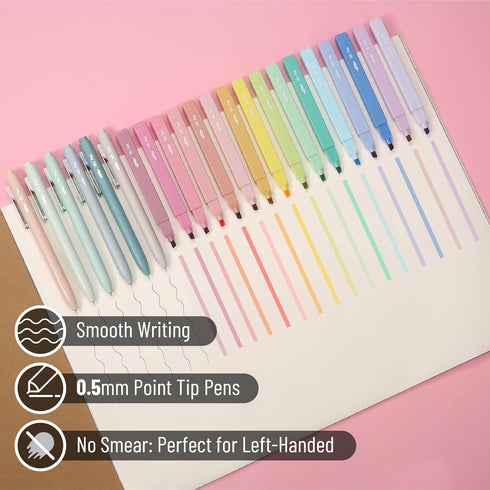 Mr. Pen Aesthetic Highlighters and Gel Pens, 22 Pack Assorted Colors Bible Highlighters No Bleed