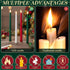 6 11'' Baquler Pcs Christmas Flameless Taper Candles Green Red White Battery Operated Candles LED Plastic Flickering