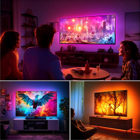 37-70in Maylit ICRGB TV LED Backlight, App Control Lights for Monitor, Music Sync Color Changing Strip Lights for Home