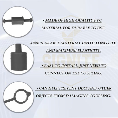 4 Set, 1/4 ISO A Hydraulic Hose Caps and Plugs, Quick Disconnects Air Coupler Cover with Retention Ring