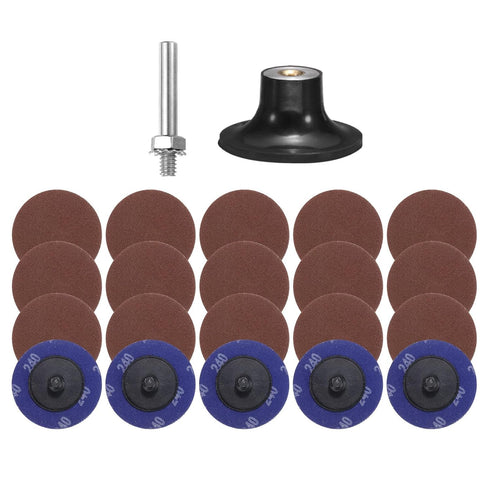HARFINGTON 22pcs Quick Change Discs Set 2" Roll Lock Sanding Discs with