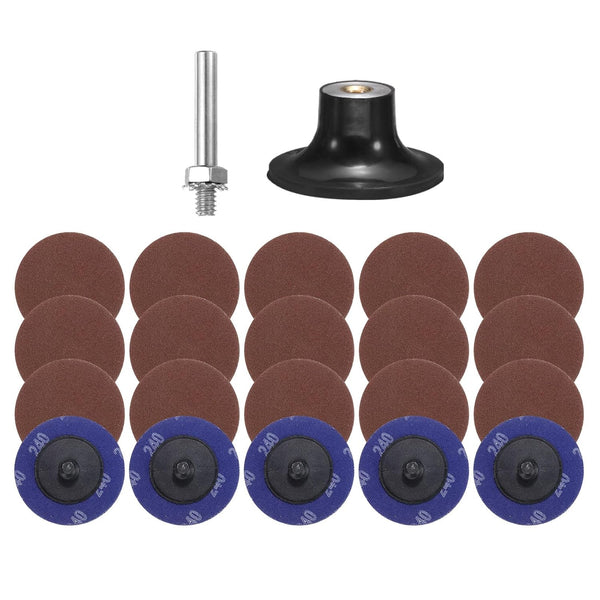 HARFINGTON 22pcs Quick Change Discs Set 2" Roll Lock Sanding Discs with