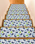 BOHOOSKYLAR Summer Marine Life Stair Treads Watercolor Navy Blue Starfish Crabs Coconut Tree