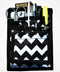 6 Piece Protective Lab Coat Pocket Organizer Kit - Popular Black and White Chevron Pattern
