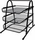 Performore 3 Tier Paper Tray Organizer for Desk, Black Stackable Metal Mesh Letter Trays for Document Storage