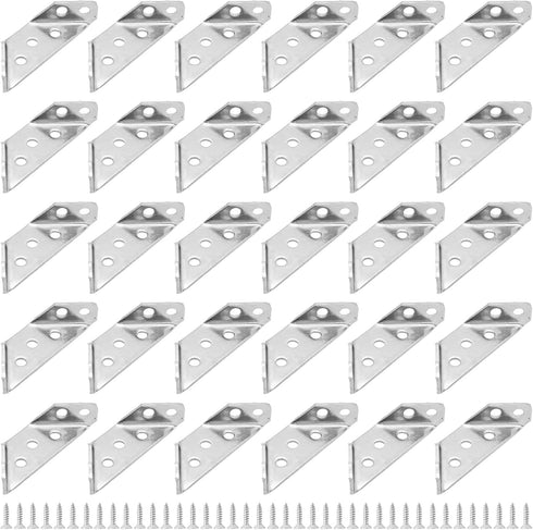 dosamll 20PCS Metal Corner Brackets with Mounting Screws, Furniture Angle Connectors for Cabinet,