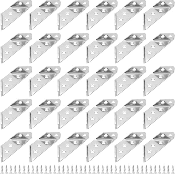 dosamll 20PCS Metal Corner Brackets with Mounting Screws, Furniture Angle Connectors for Cabinet,