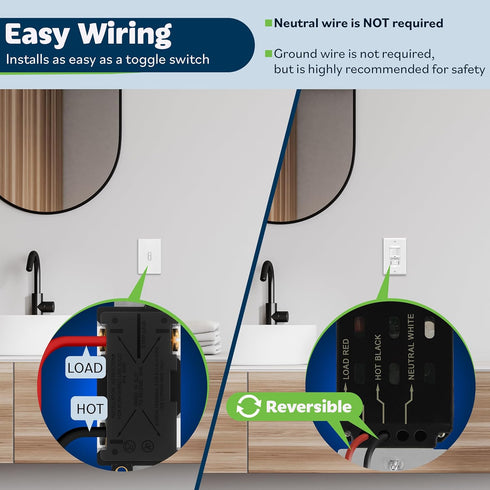 200W 150W TOPGREENER Occupancy/Vacancy PIR Motion Sensor Light Switch, CDS Sensor with Learning Function, No Neutral No