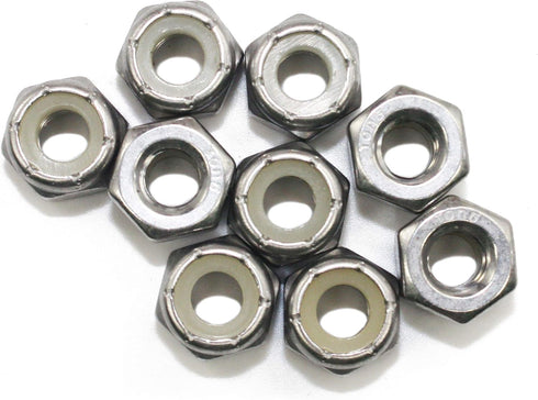 50Pcs 1/4-20 Nylon Insert Hex Lock Nuts, 18-8 Stainless Steel /SUS304/, Plain Finish by Fullerkreg
