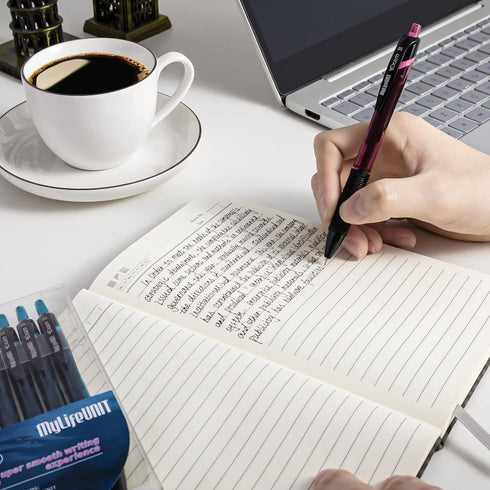 MyLifeUNIT Gel Pens, Black Fine Point Gel Pen for Super Smooth Writing, 0.5mm Retractable Pens with Quick-Drying Ink,