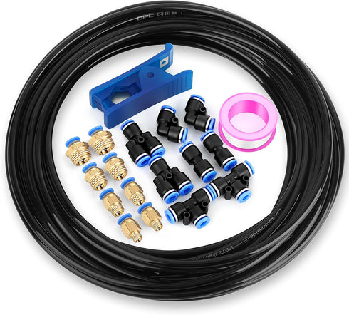 TAILONZ PNEUMATIC Black 8mm or 5/16 OD Polyurethane Air Hose Pipe Kit, 10 Meter
