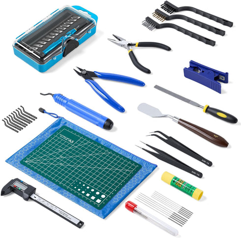 YEETIN 45 Pieces 3D Printer Tools Kit, 3D Printing Accessory Includes Deburring