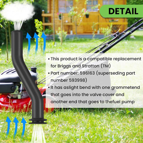 4 Pcs 596163 Rubber Vacuum Hose, 3 Inch Hoses Replaces 593998 797408 for Briggs and Stratton Gasoline Engines