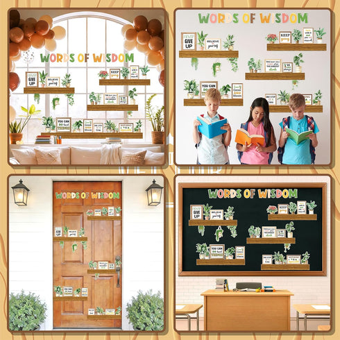 YUUIKLLE Set Plant Bookshelf Bulletin Board Motivational Flower Reading Bulletin Board Back to School Positive